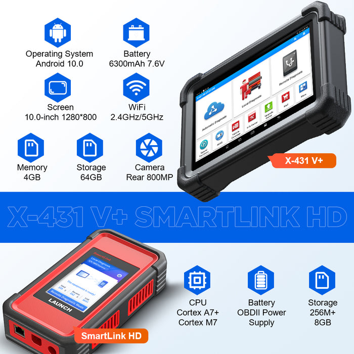 LAUNCH X431 V+ Pro3s X431 HD III Smartlink C2.0 Diagnostic Tool  (Latest Universal Auto truck and Car diagnostic)
