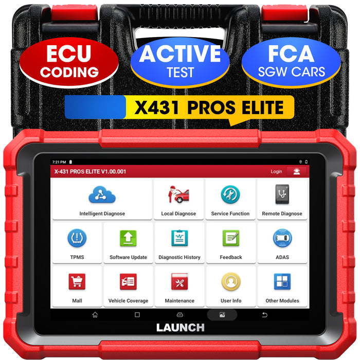 Launch X431 PROS Elite Car Diagnostic Tool for Full System Bidirectional, 32+ Services, ECU Coding, CANFD&DoIP, FCA Autoauth, Guide Function